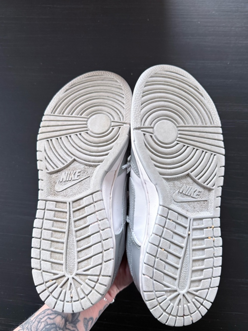 Nike Dunk Low Grey White Youth Size 5Y EUC Barely Worn - Picture 7 of 10